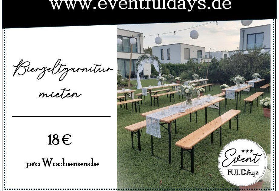Bierbank Biergarnitur Bierzeltgarnitur Stuhl mieten bei EventFULDAys