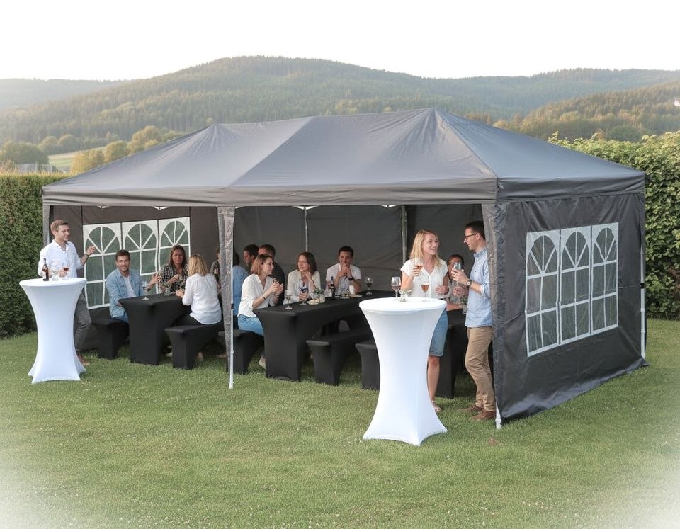 Zelt Partyzelt Pavillon Festzelt schwarz 3 x 6 m mieten in Fulda – 2