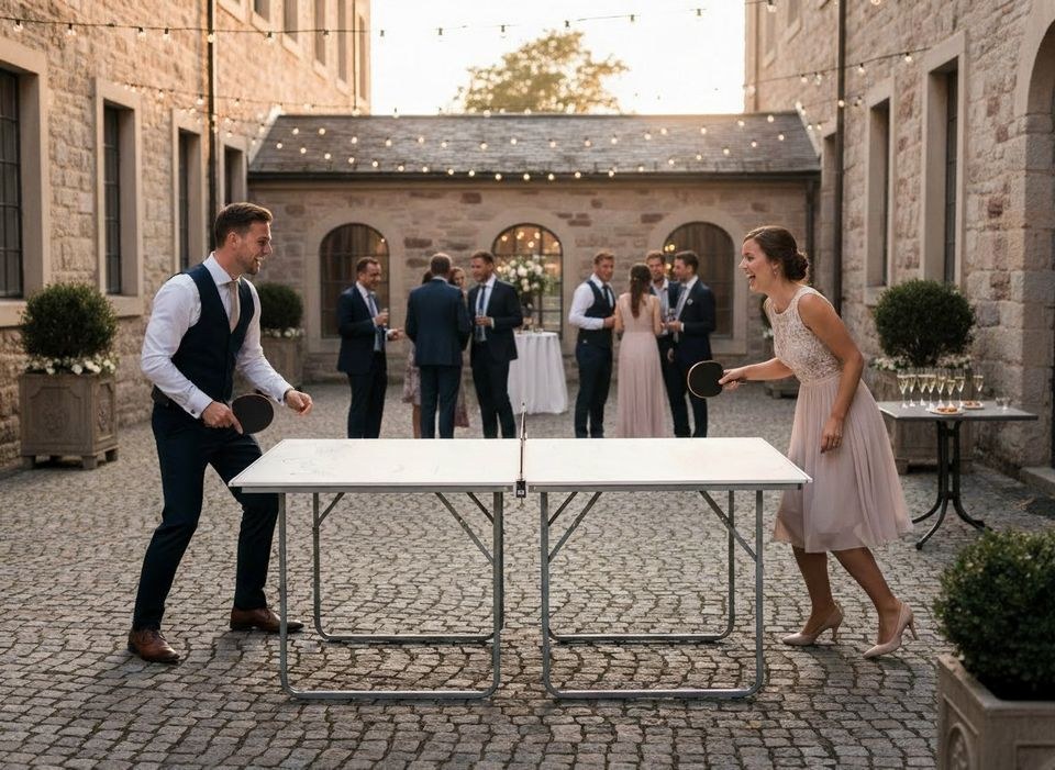 Tischtennis Brautpaar Unterhaltung Idee Spiel mieten bei EventFULDAys – 2