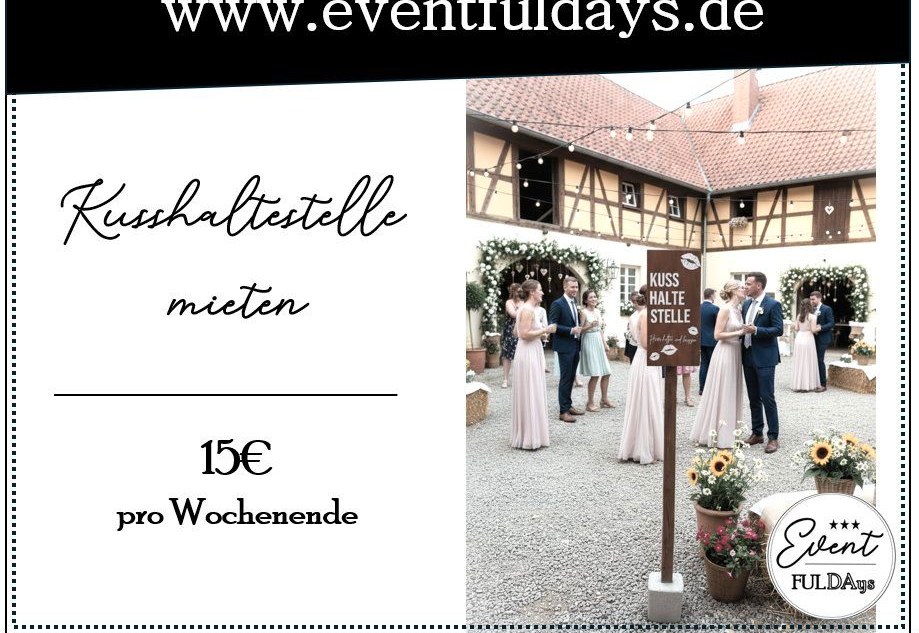 Kusshaltestelle Idee Spiel Geschenk Gastgeschenk mieten in Fulda