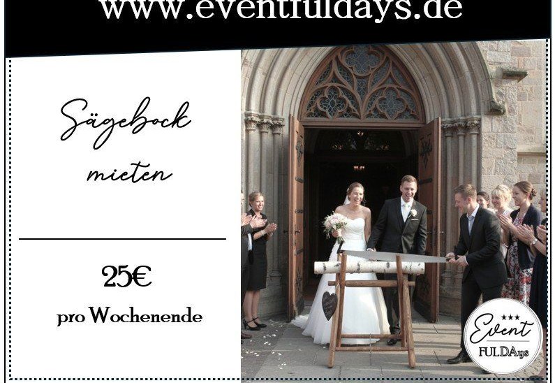 Sägebock Überraschung Kirche Braut Bräutigam mieten bei EventFULDAys