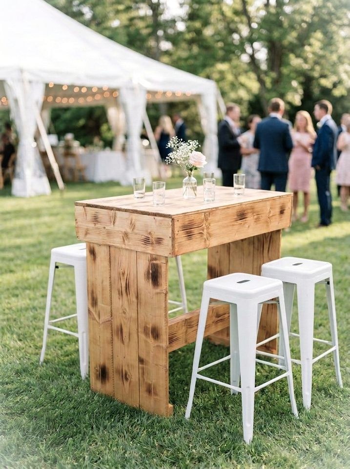 Stehtisch Palettenmöbel Palette Holz mieten bei EventFULDAys – 3