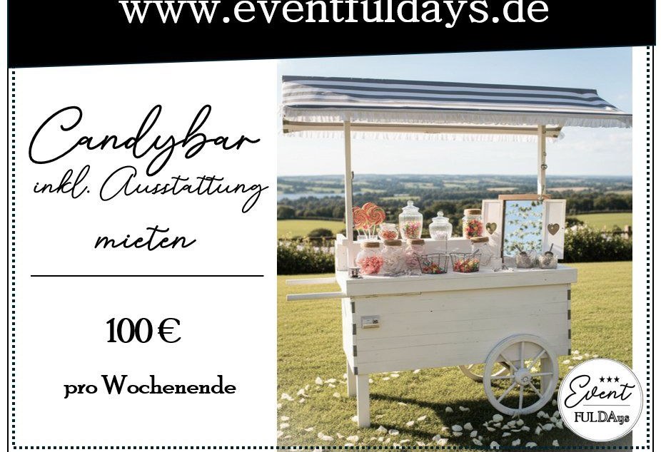 Candybar weiß Candy Catering Caterer mieten in Fulda – mobile Bar