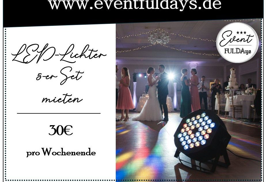 Lichter Lichterkette Strahler Musik DJ Licht mieten bei EventFULDAys