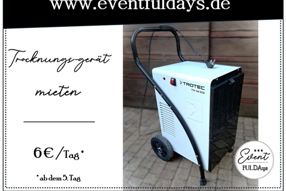 Entfeuchter Bautrockner Trockner mieten bei EventFULDAys