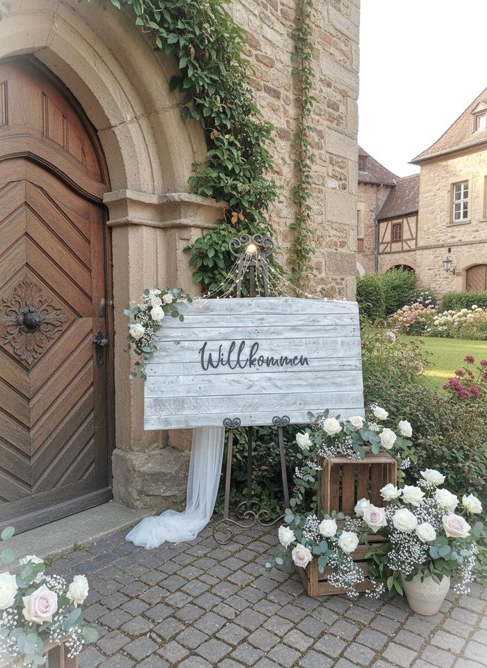 Willkommensschild Schild Willkommen Holzschild mieten bei EventFULDAys – 2