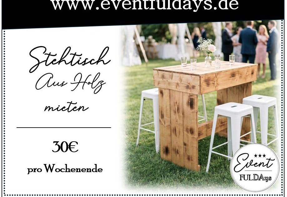 Stehtisch Palettenmöbel Palette Holz mieten bei EventFULDAys