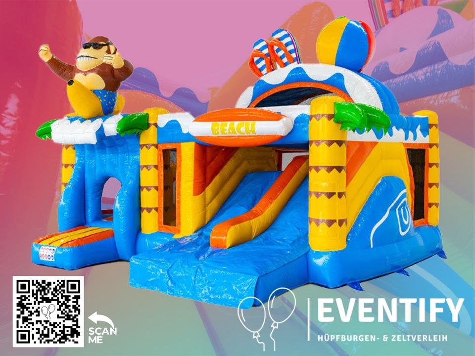 Hüpfburg Multiplay Doubleslide Strand mieten bei Eventify
