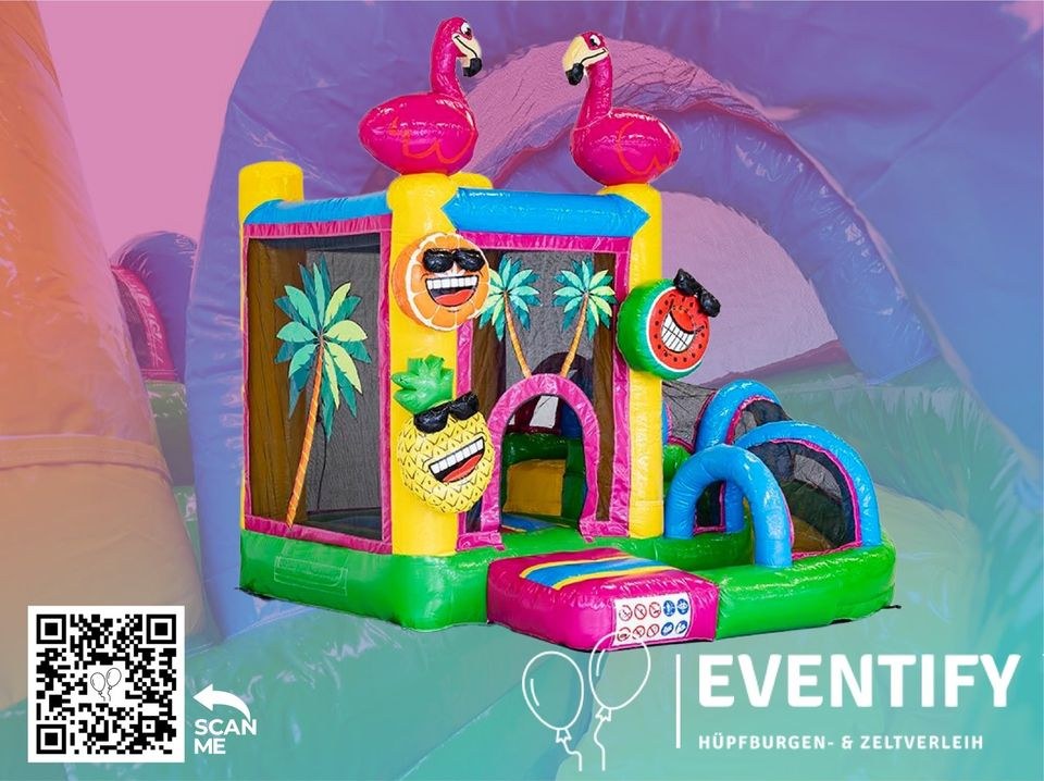 Hüpfburg Mini Rutsche Flamingo 2 mieten bei Eventify