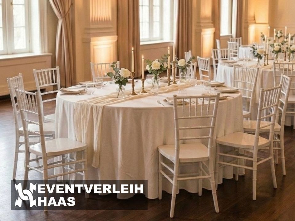 Runder Banketttisch inkl Tischdecke mieten in Schleiden