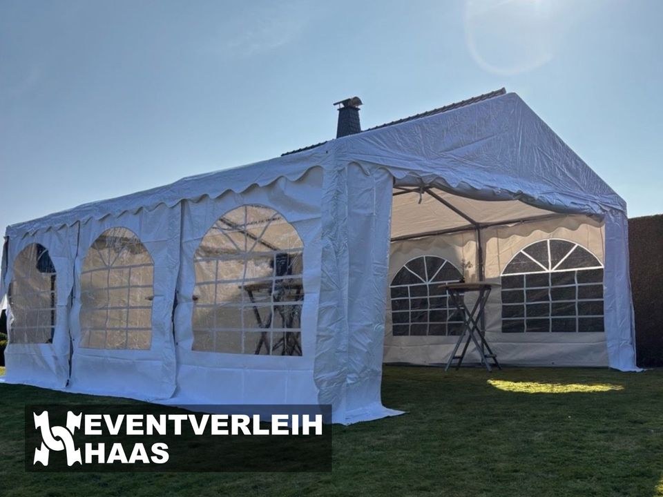 Partyzelt 5x6m 5x8m inkl Lichterkette optional mieten in Schleiden