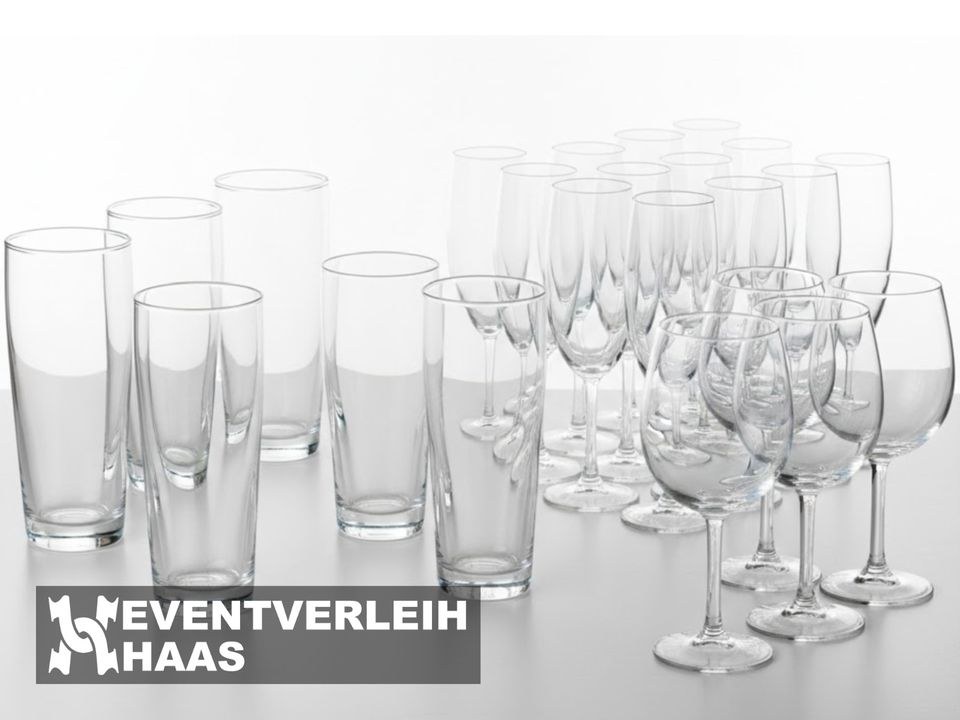 Gläser 20er Set mieten in Schleiden – für alle Gäste