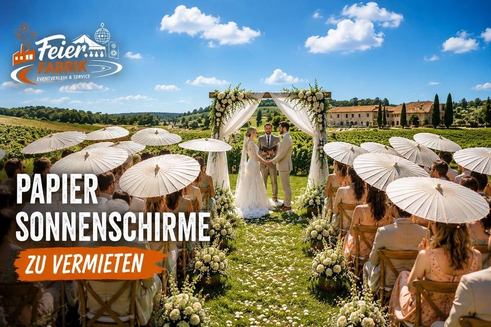 Papier Sonnenschirme mieten bei FeierFabrik - Eventverleih