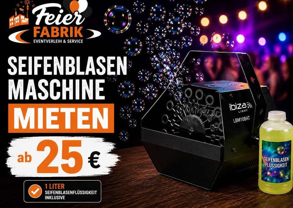 Seifenblasenmaschine Kindergeburtstag Fest mieten