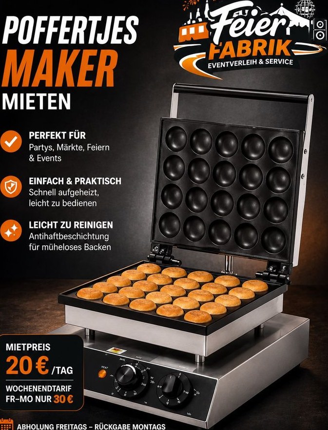 Poffertjes Maker Kindergeburtstag Feiern Fest mieten