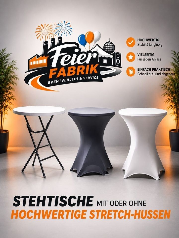 Stehtisch Feste Husse Deko mieten bei FeierFabrik - Eventverleih