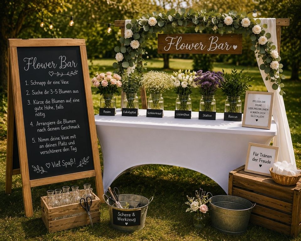 Flower Bar Boho Deko mieten in Weisenheim am Sand – für die Hochzeit