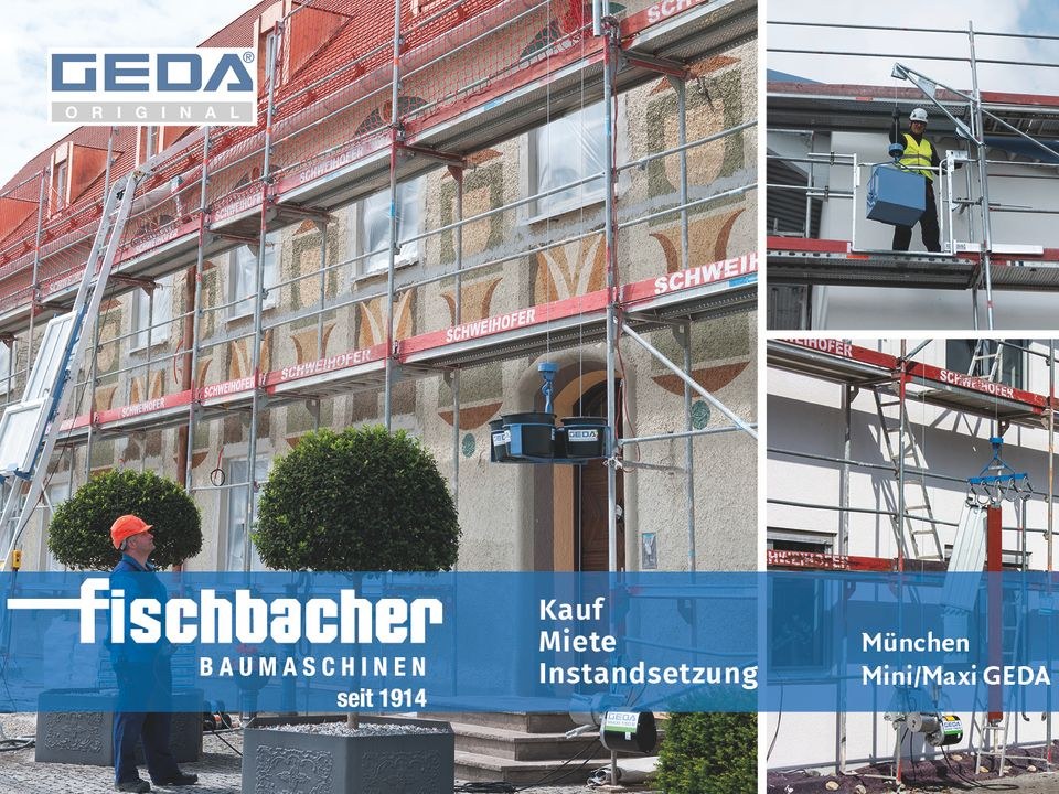 GEDA Gerüstbauaufzug I Seilaufzug Materialaufzug mieten in Moosach
