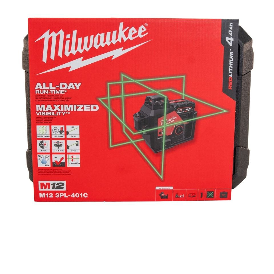 Kreuzlinienmesser Akku Milwaukee M12 3PL mieten bei Fischbacher – 4