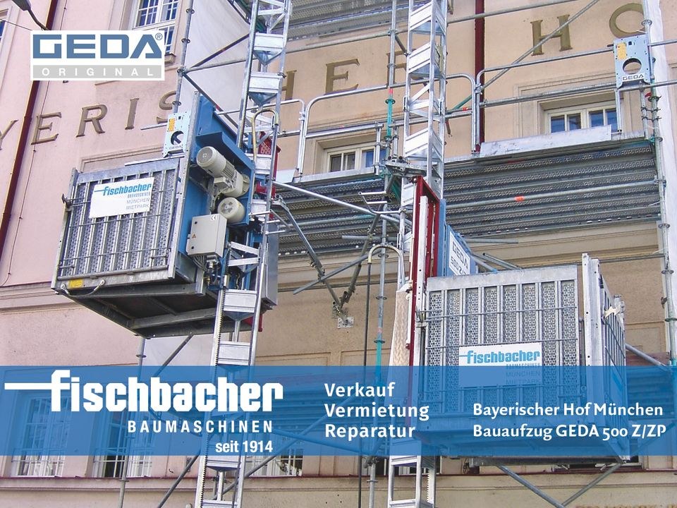 GEDA 500 Z ZP Personenbauaufzug Lastenaufzug mieten bei Fischbacher – 2