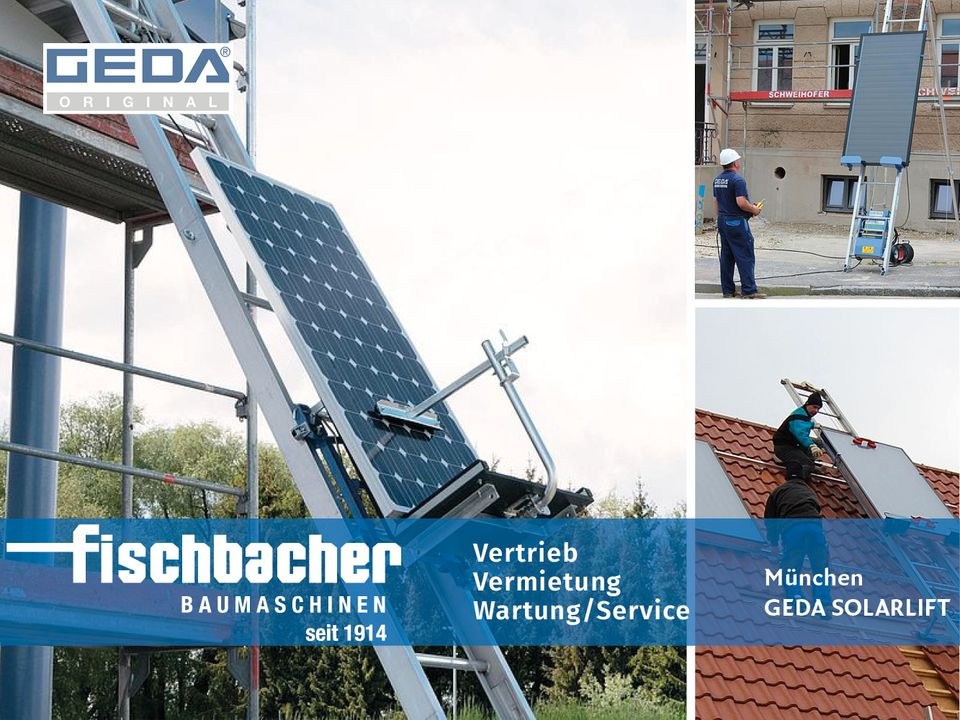 GEDA Photovoltaik I Solar Aufzug Lift mieten bei Fischbacher