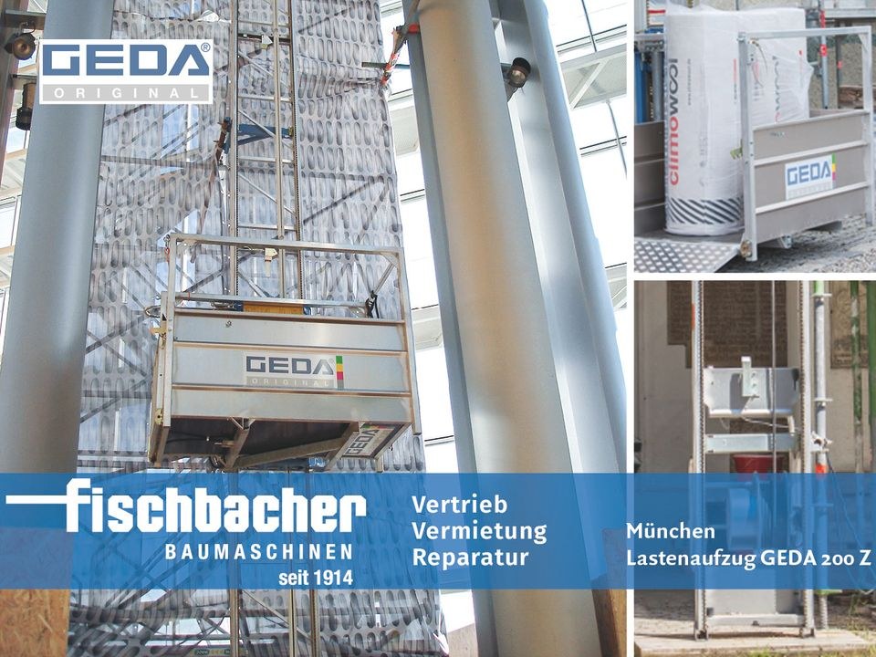 GEDA Möbellift I Dachdeckeraufzug Schrägaufzug mieten bei Fischbacher