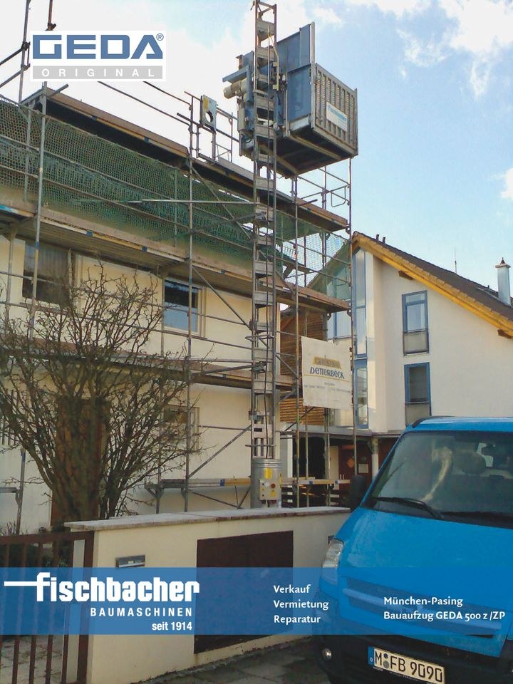 GEDA 500 Z ZP Personenbauaufzug Lastenaufzug mieten bei Fischbacher – 3