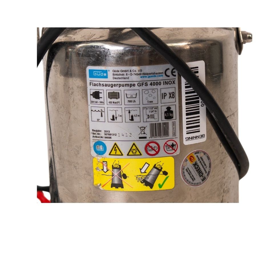 Wassertauchpumpe Flachsauger Güde GFS 4000 INOX mieten bei Fischbacher – 4