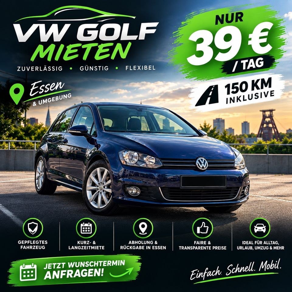 VW Golf AUTOMATIK Tag mieten in Essen – fair mieten