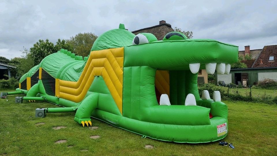 XXL Hüpfburg Krokodil BxLxH 5m x 20m 4.5m mieten in Tellingstedt