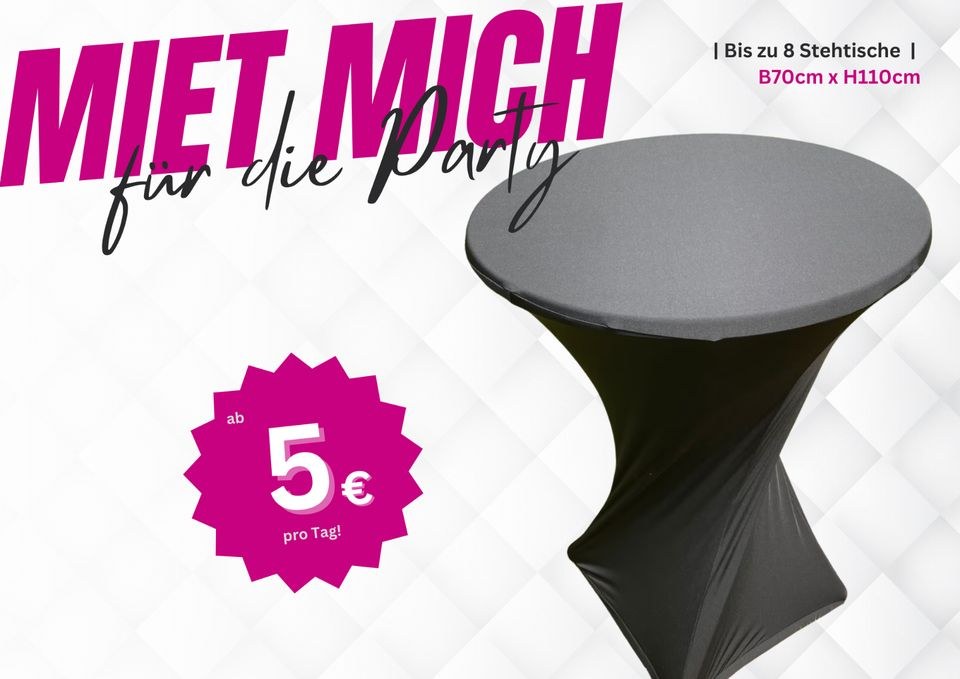 Stehtische zum mieten bei T.F. – für Empfang & Party