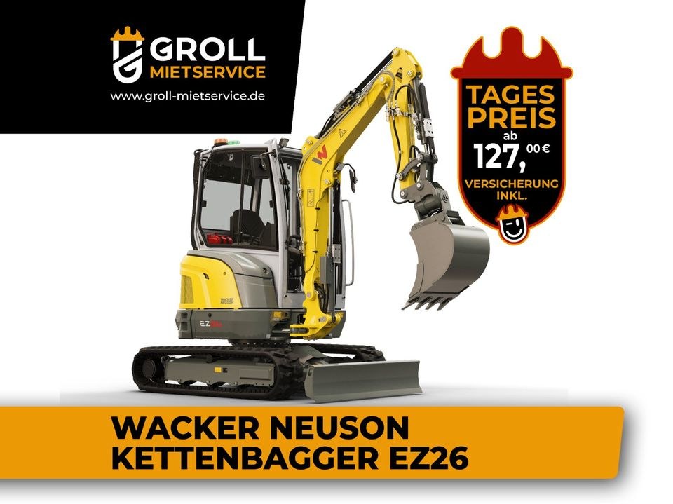 Minibagger mieten bei Groll – für Garten, Einfahrt & Fundament