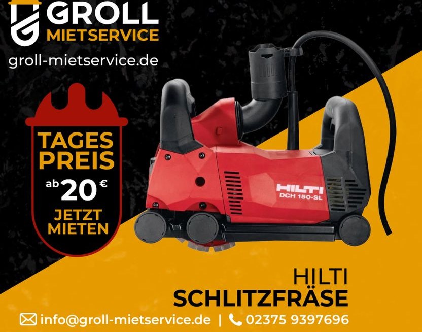 Hilti Schlitzfräse mieten bei Groll – für Parkett, Dielen & Estrich