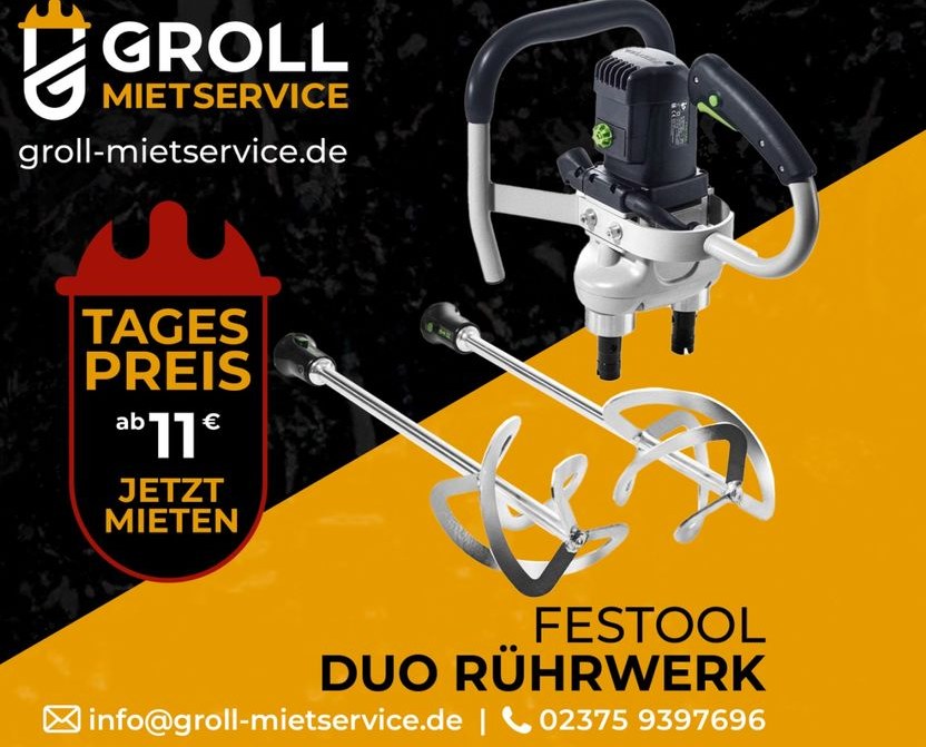 Festool Duo Rührwerk mieten bei Groll – für Fundament & Mauer