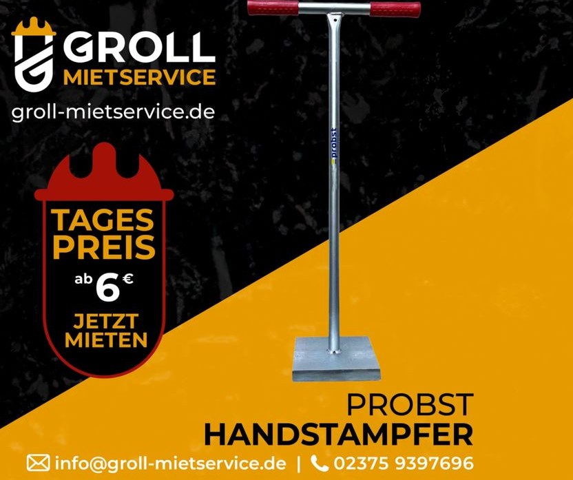Probst Handstampfer mieten bei Groll – für Gräben & enge Stellen