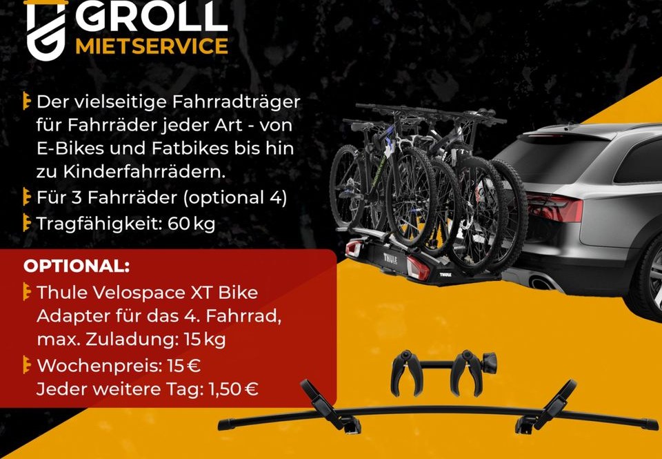 Thule Fahrradträger mieten bei Groll – Zubehör statt Kauf – 2