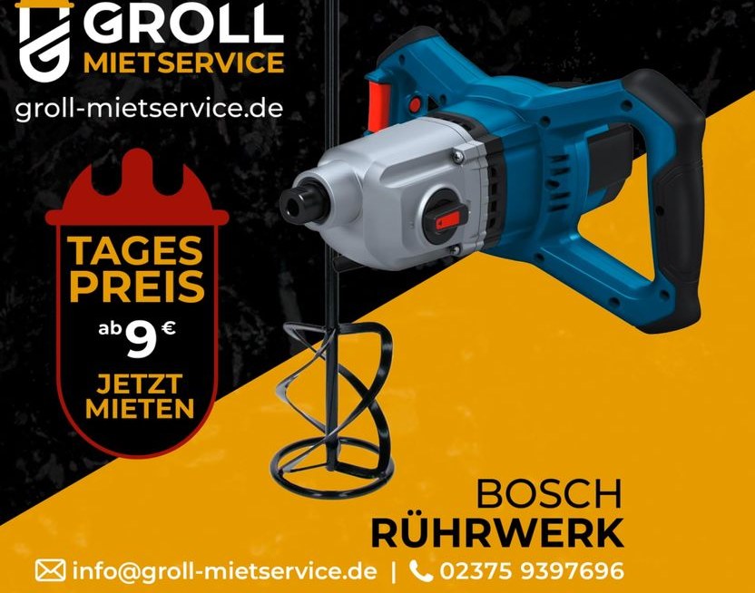 Bosch Rührwerk mieten bei Groll – für Fundament & Mauer