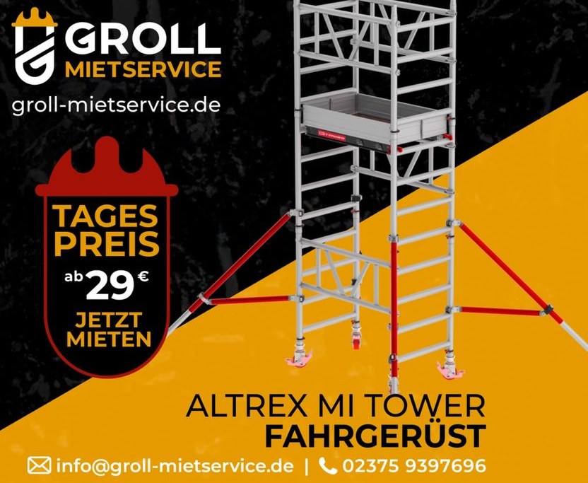 Altrex Mi Tower Fahrgerüst Rollgerüst mieten bei Groll