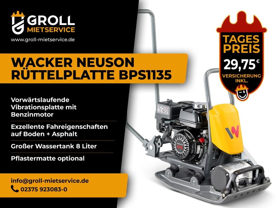 Rüttelplatte mieten bei Groll – für Pflaster & Terrasse – 2