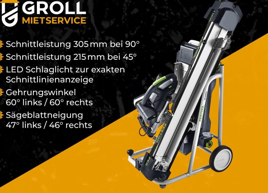 Festool Kapp Zug Gehrungssäge mieten bei Groll – für saubere Schnitte – 2