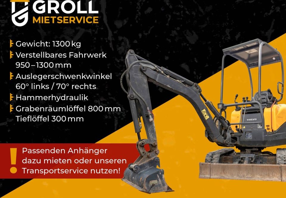 Volvo Minibagger mieten bei Groll – für Garten, Einfahrt & Fundament – 2