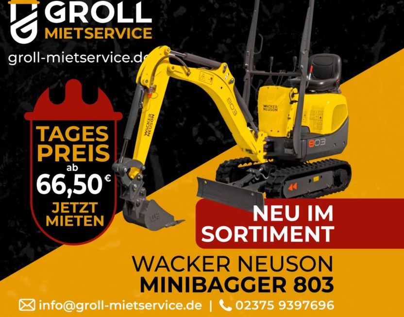 Wacker Neuson Minibagger mieten bei Groll