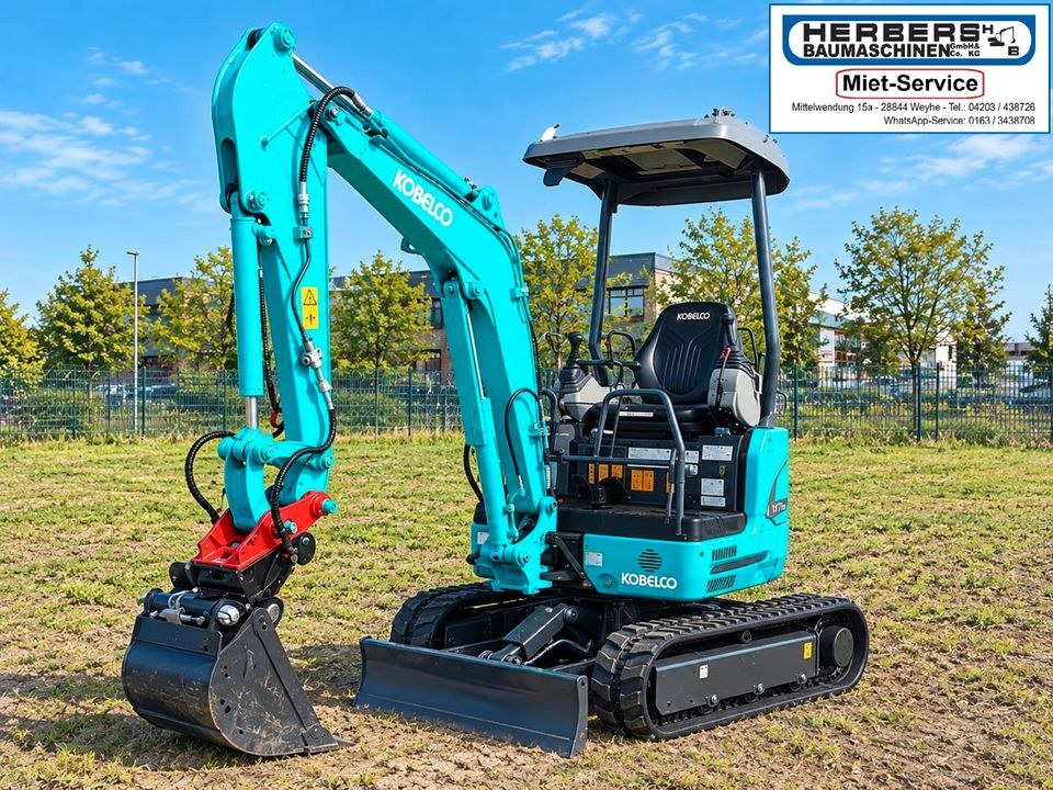 Minibagger 1,7t Kobelco SK17 mieten bei Herbers Baumaschinen