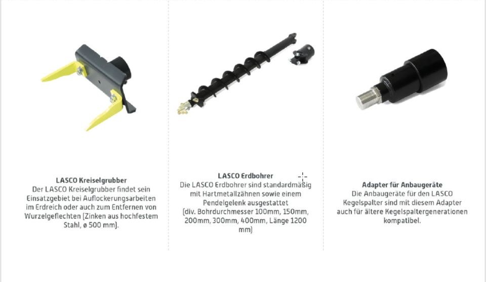 LASCO Kegelspalter D1 1 5 to Bagger MS01 MS03 mieten in Bibertal – 4