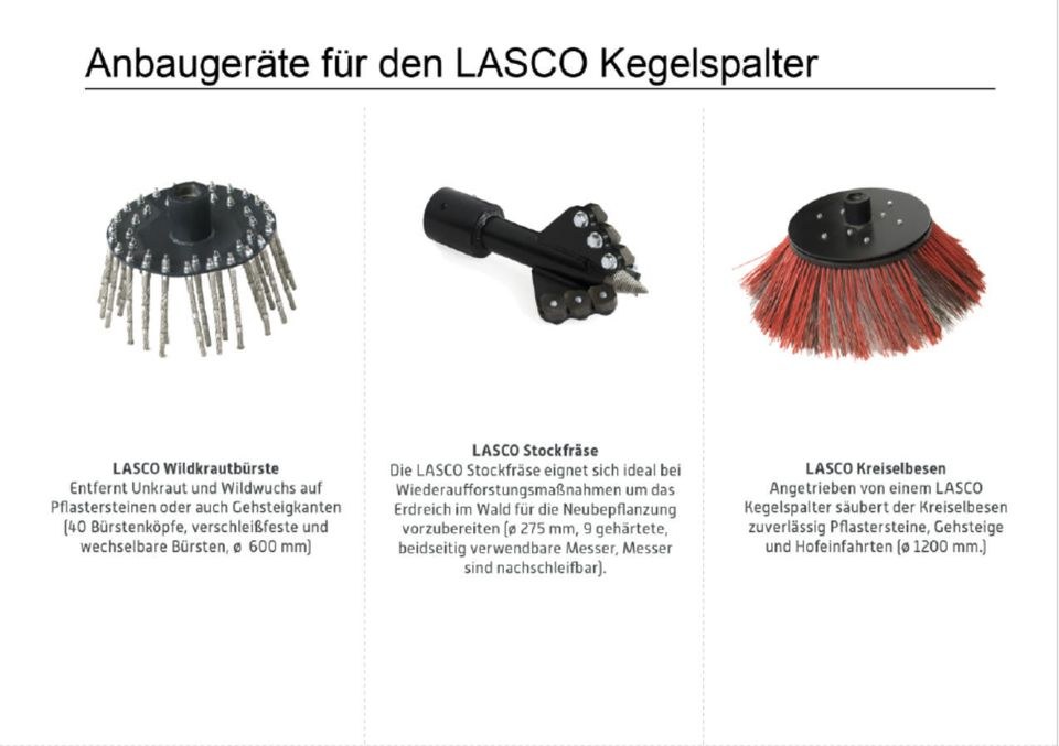 LASCO Kegelspalter D1 3 9 to Bagger MS03 MS08 mieten in Bibertal – 4