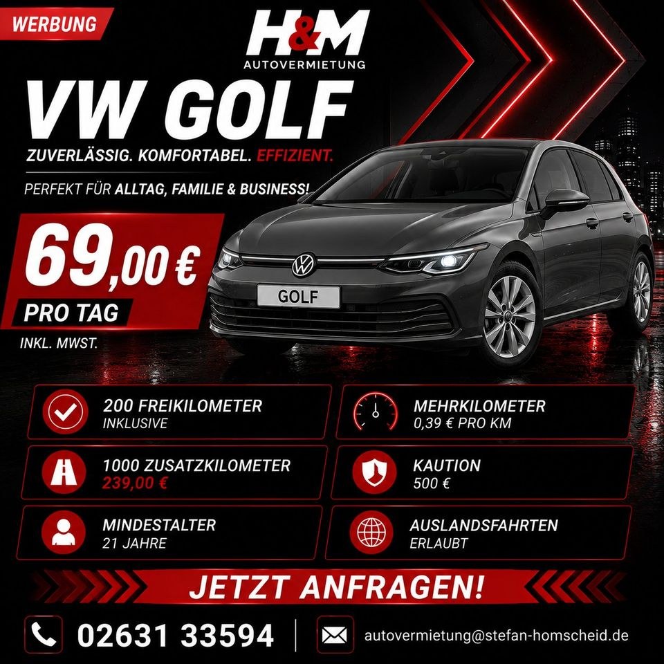 VW Golf mieten bei H&M Autovermietung – fair mieten