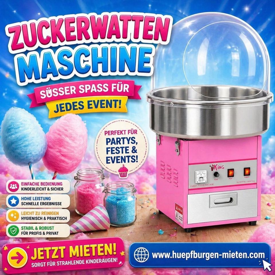 ‍‍Profi Zuckerwatten Maschine Hüpfburg mieten bei huepfburgen-mieten