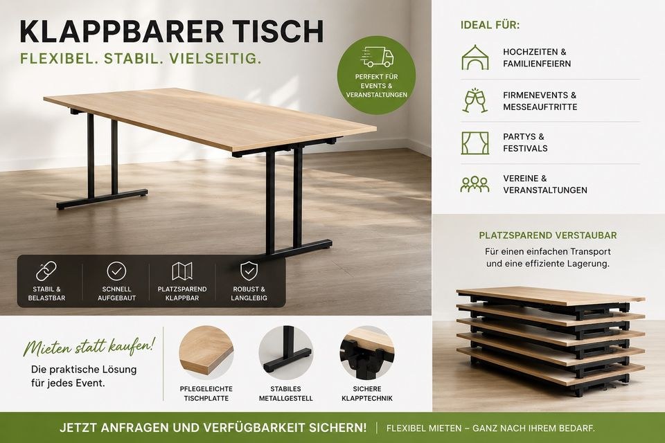 Tische Stühle mieten bei HCH Logistik – Sitzplätze für alle – 4