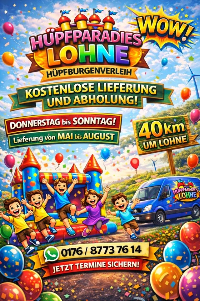 Hüpfburg mieten in Lohne (Oldenburg) – Hüpfspaß für jede Feier