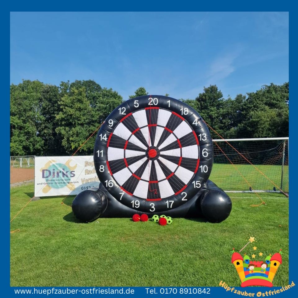 Fußballdart 3,5 Meter hoch mieten in Aurich – für Kinderfest & Feier